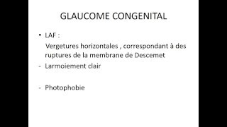 OPHTALMOLOGIE GLAUCOME CONGENITAL [upl. by Nnewg263]