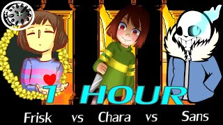 Undertale  Stronger Than You Trio Sans vs Chara vs Frisk 1 hour  One Hour of [upl. by Kcirdlek]