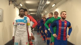 Olympique de Marseille vs FC Barcelona PES 2017 Difficulté Superstar Gameplay PS4 [upl. by Aiceled323]