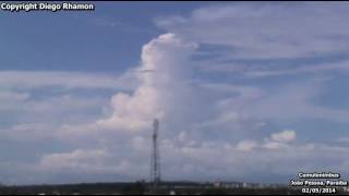 Cumulonimbus clouds visible from João Pessoa Paraíba timelapse  May 02 2014 [upl. by Helve19]