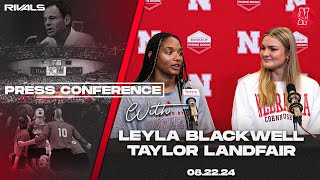 Nebraska Volleyball Newcomers Leyla Blackwell and Taylor Landfair talk joining team [upl. by Rola]