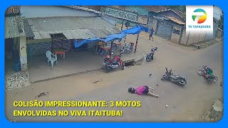 Acidente em Itaituba Colisão entre Três Motos no Viva Itaituba [upl. by Arracot]