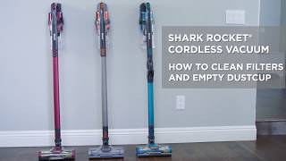 How to empty the dust cup and perform maintenance on your Shark® Rocket® Cordless Stick Vacuum [upl. by Ytak]