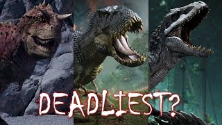 Top 10 Deadliest amp Most Powerful Dinosaurs In Movies [upl. by Plerre192]