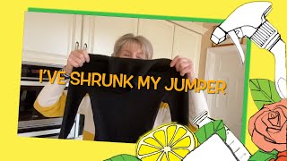 How to Fix a Jumper Youve Shrunk in the Wash  Green Living Made Easy by Nancy Birtwhistle [upl. by Ahtelat498]