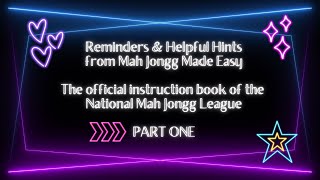 Mah Jongg Reminders and Helpful Hints for National Mah Jongg League Play by ModernMahjongcom [upl. by Eillil]