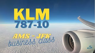 KLM World Business Class 78710 Amsterdam to New York JFK [upl. by Deeyn]