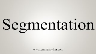 How To Say Segmentation [upl. by Nathanil]