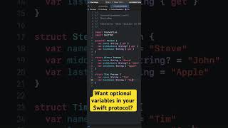 Making protocol variables optional swift swiftprogramming tutorial [upl. by Nylanej]