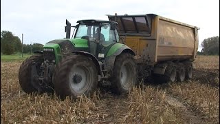 Maïs 2011  Met al het materiaal slippen over de klei  Terberg F3000 8x8  Deutz  MBTrac  Krone [upl. by Nivrae370]