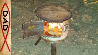 DIY  Propane tank wood stove [upl. by Ahsiryt]