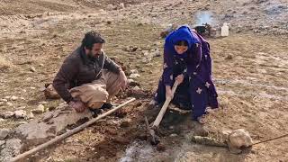 Preparing the land by Anis and Hossein in the cold of winter for life [upl. by Bouley621]