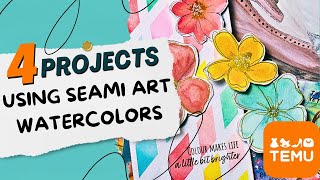 TEMU SEAMI ART WATERCOLORS EASY PROJECT IDEAS [upl. by Etnuad510]