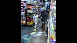 Elderly woman accidentally breaks milk bottle in store shorts [upl. by Nessim905]