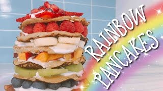 Rainbow Pancakes  Gorgeous Pancake Recipe [upl. by Socem931]