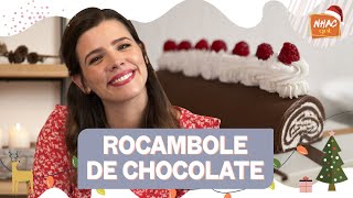 Ju Ferraz ensina como fazer ROCAMBOLE DE CHOCOLATE recheado com framboesa  Ju Ferraz no Nhac [upl. by Arykahs]