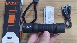 Review Manker MC01 TypeC USB EDC Flashlight แบตในตัว Samsung LH351D CW or NW [upl. by Ariela273]