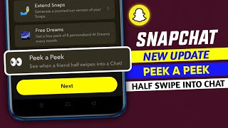 Snapchat Peek a peek feature  Snapchat new update  see friend half swipes into chat [upl. by Markowitz]