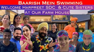 Baarish Mein Swimming  Welcome Harpreet SDC amp Cute Sisters At Our Farm House  RS 1313 VLOGS [upl. by Ahsait213]