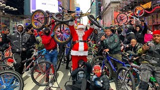 SANTA CLAUS TAKES OVER NYC ON A BMX BIKE PT 3 [upl. by Annelak356]