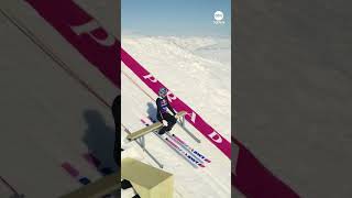 Olympic champion soars to ski jump world record  ABC News [upl. by Fernandes125]