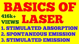 BASICS OF LASER  STIMULATED ABSORPTION  SPONTANEOUS amp STIMULATED EMISSION  WITH EXAM NOTES [upl. by Nirok30]