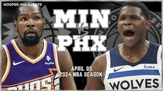 Minnesota Timberwolves vs Phoenix Suns Full Game Highlights  Apr 5  2024 NBA Season [upl. by Annerol]