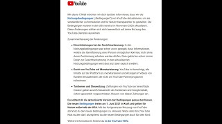 Änderung der Nutzungsbedingungen auf YouTube [upl. by Iver]