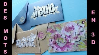 Comment faire une carte de remerciement  3 Cartes avec des mots en 3D [upl. by Barncard]