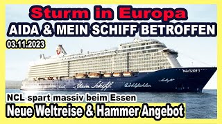 Mein Schiff 9 Meter Wellen amp Kotztüten vergriffen 🔴 amp AIDA betroffen  Costa Weltreise 2026  NCL [upl. by Jac245]