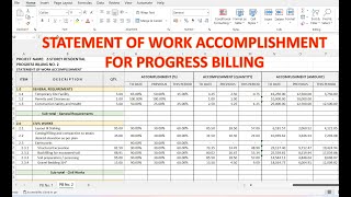 Statement of Work Accomplishment SOWA for Progress Billing [upl. by Llerrit955]