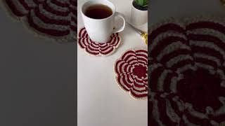 SUPER Easy How to Crochet a Flower Coaster Supla 🌺 Crochet Placemat ideas DIY [upl. by Taro]