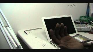 Apple Macbook A1181 Hard drive removal [upl. by Galligan454]