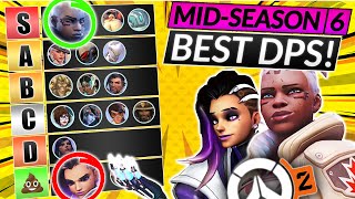 NEW DPS HERO TIER LIST  Best Heroes to Main MID SEASON 6 PATCH  Overwatch 2 Meta Guide [upl. by Hawken]