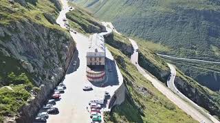 Hotel Belvedere  Furka Pass  Switzerland  DJI Mavic pro platinum drone [upl. by Fiske]