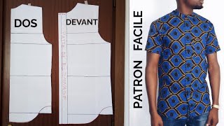 DIY  Coudre une chemise boubou homme PATRON de Base niveau Débutant [upl. by Notlrac]