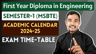 MSBTE Revised Academic Calendar 202425  Exam Time Table [upl. by Aihsemak]