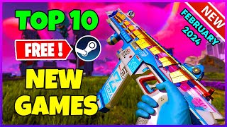 TOP 10 NEW Free Steam Games to Play February 2024 [upl. by Furmark729]