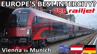 INTERNATIONAL ÖBB RAILJET REVIEW  VIENNA TO MUNICH  AUSTRIAN TRAIN TRIP REPORT [upl. by Neslund918]