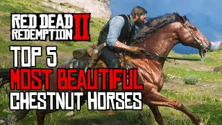 Top 5 most beautiful chestnut horses  Red Dead Redemption 2 [upl. by Nyladam]