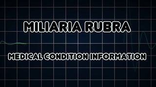 Miliaria rubra Medical Condition [upl. by Andras]