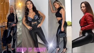 How To Style Leather Look Leggings Top 3 Guide  Shiny Pants Casual Street Fashion For Any Event [upl. by Aihsirt]