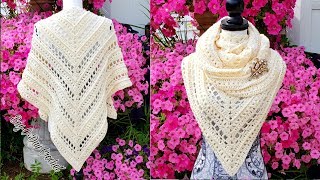 How to crochet a ladies shawl  Pure Innocence  Bag o day Crochet Tutorial 503 [upl. by Sigismondo]