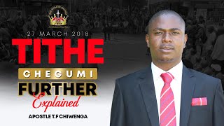 Chegumi Tithe Further Explained  Apostle TF Chiwenga  March 2018 [upl. by Akirre]