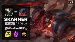 Skarner vs Aatrox Top  KR Grandmaster  Patch 147 Season 14 [upl. by Atsyrc556]