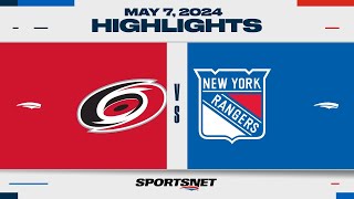 NHL Game 2 Highlights  Hurricanes vs Rangers  May 7 2024 [upl. by Ardnusal628]