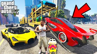 Franklin Delivering ULTRA LUXURY SUPER CARS in GTA 5  SHINCHAN and CHOP [upl. by Lleuqar]