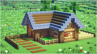 ⚒️Minecraft  How To Build a Easy Survival Wooden House  마인크래프트 건축  쉬운 야생 나무 집 만들기 [upl. by Anirb]