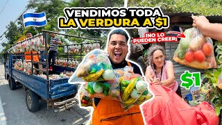 😱VENDIENDO VERDURAS a 1 en las COLONIAS DE EL SALVADOR no lo podian creer 😂 [upl. by Narah]