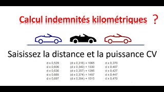 Calcul automatique du remboursement frais kilométriques en fonction de la distance et CV de véhicule [upl. by Lester]